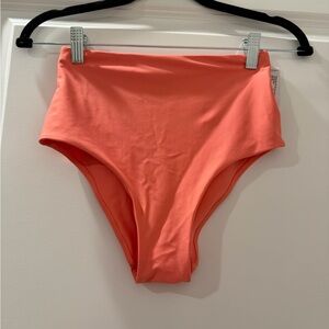 Waterside High-Waist Skimpy Fit Swim Bottoms - raspberry cream